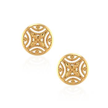 Brass gold plated handmade traditional stud earrings for women 2