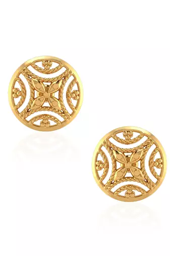 Brass gold plated handmade traditional stud earrings for women