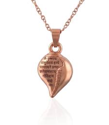 Pure copper shankh shaped krishna mantra hindu spiritual pendant for men women