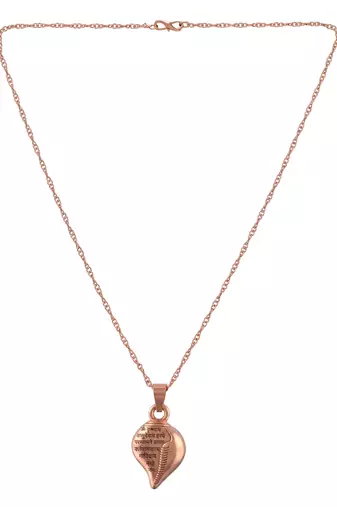 Pure copper shankh shaped krishna mantra hindu spiritual pendant for men women