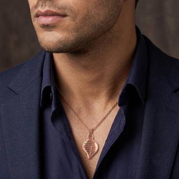 Pure copper shankh shaped krishna mantra hindu spiritual pendant for men women 3