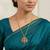 Brass antique gold plated lakshmi pendant with chain