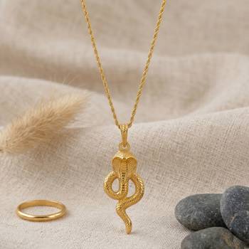 Brass micron gold snake cobra pendant for kal sarp yog shani dosh remedy vedic jewellery 1