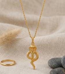 Brass micron gold snake cobra pendant for kal sarp yog shani dosh remedy vedic jewellery