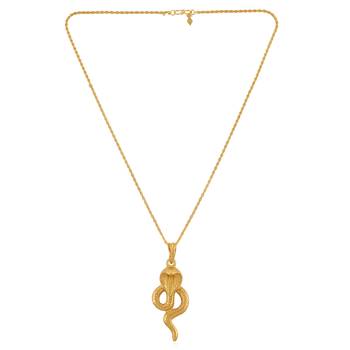 Brass micron gold snake cobra pendant for kal sarp yog shani dosh remedy vedic jewellery 2