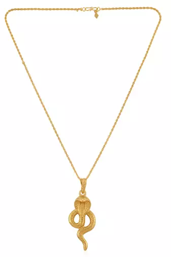 Brass micron gold snake cobra pendant for kal sarp yog shani dosh remedy vedic jewellery