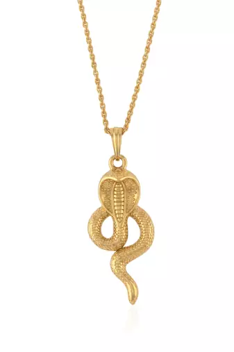 Brass micron gold snake cobra pendant for kal sarp yog shani dosh remedy vedic jewellery