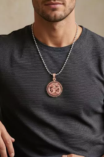 Pure copper sun shaped hindu spiritual pendant for men women