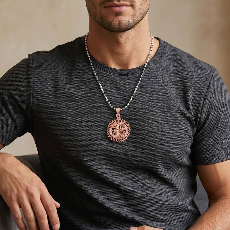Pure copper sun shaped hindu spiritual pendant for men women