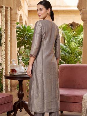 Women Ethnic Motifs Embroidered Kurta with Trousers & With Dupatta 4