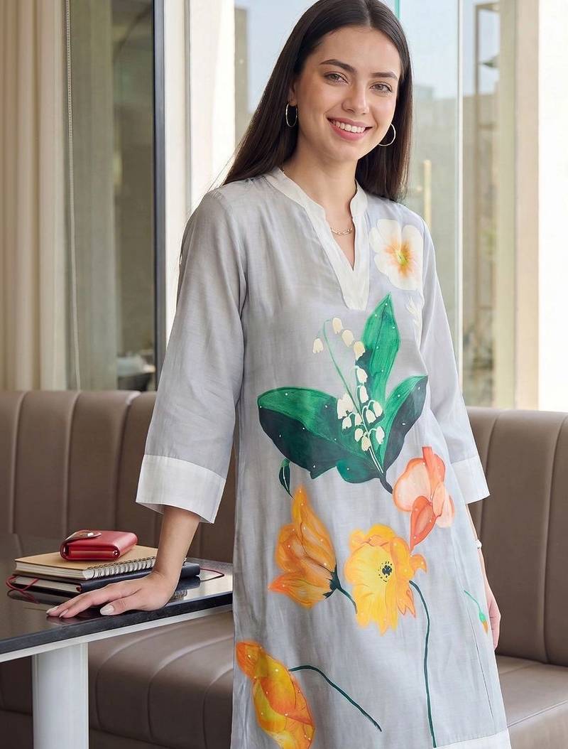 Women Floral Printed Kurta with Trousers