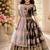 Fuax georgette digital print with embroidered sequence work kids gown