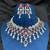 ruby red cz bridal necklace set | traditional indian silver-plated choker earrings