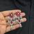 ruby red cz bridal necklace set | traditional indian silver-plated choker earrings