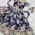 Fuax georgette digital print with embroidered sequence work kids gown
