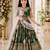 Fuax georgette digital print with embroidered sequence work kids gown