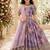 Fuax georgette digital print with embroidered sequence work kids gown
