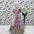 Fuax georgette digital print with embroidered sequence work kids gown