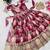 Fuax georgette digital print with embroidered sequence work kids gown