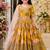 Fuax georgette digital print with embroidered sequence work kids gown