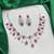royal red teardrop necklace earring set, ruby crystal bridal statement jewellery