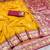Yellow soft banarasi silk saree with zari weaving meenakari design