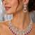 ruby red bridal necklace set with white cubic zirconia  floral wedding jewellery
