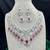 ruby red bridal necklace set with white cubic zirconia  floral wedding jewellery