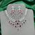 ruby red cz bridal necklace set, emerald cut choker, silver plated wedding jewellery