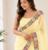Yellow Color Multi Thread Embroidery Design Faux Georgette Saree
