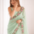 Sea Green Color Multi Thread Embroidery Design Faux Georgette Saree