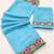 Sky Blue Color Multi Thread Embroidery Design Faux Georgette Saree