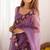 Lavender Color Multi Thread Embroidery Design Faux Georgette Saree