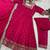 rani pink silk hand work embroidery party wear suit set 