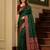 Green soft banarasi silk saree with zari weaving meenakari design
