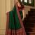 Green soft banarasi silk saree with zari weaving meenakari design