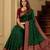 Green soft banarasi silk saree with zari weaving meenakari design