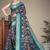 blue color digital printed work cotton blend saree