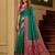 Sea green soft banarasi silk saree with zari weaving meenakari design