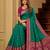 Sea green soft banarasi silk saree with zari weaving meenakari design