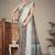 olive color digital printed work cotton blend saree