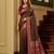Golden soft banarasi silk saree with zari weaving meenakari design