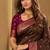 Golden soft banarasi silk saree with zari weaving meenakari design