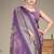 purple color digital printed work cotton blend saree