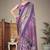 purple color digital printed work cotton blend saree