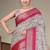 white digital printed work cotton blend saree