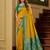 Yellow soft banarasi silk saree with zari weaving meenakari design