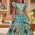 Skyblue silk blend  weaving zari work kids lehenga choli