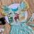 Skyblue silk blend  weaving zari work kids lehenga choli