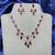 red crystal statement jewellery set, ruby chandelier earrings necklace, silver wedding bridal